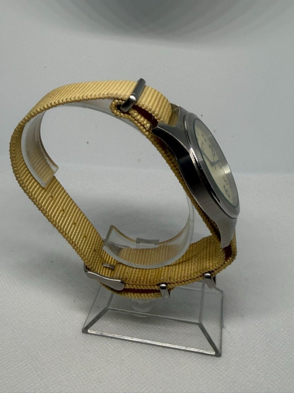 Stührling Original Contrail Aviator Watch Champagne Dial Tan Canvas Strap Quartz - Picture 6 of 10